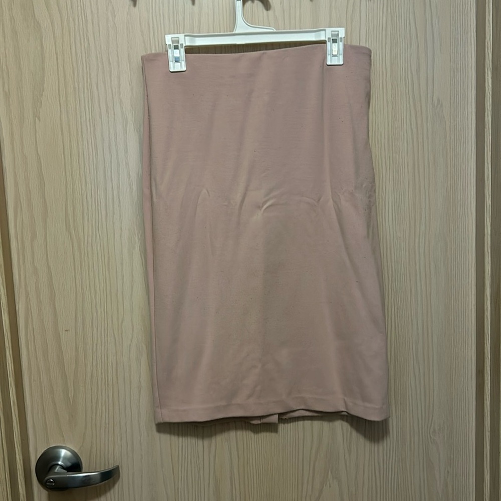 Blush pink pencil skirt